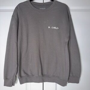 Barney Cools Good Times Crewneck Sweatshirt Mens M Charcoal Gray Beach Graphic